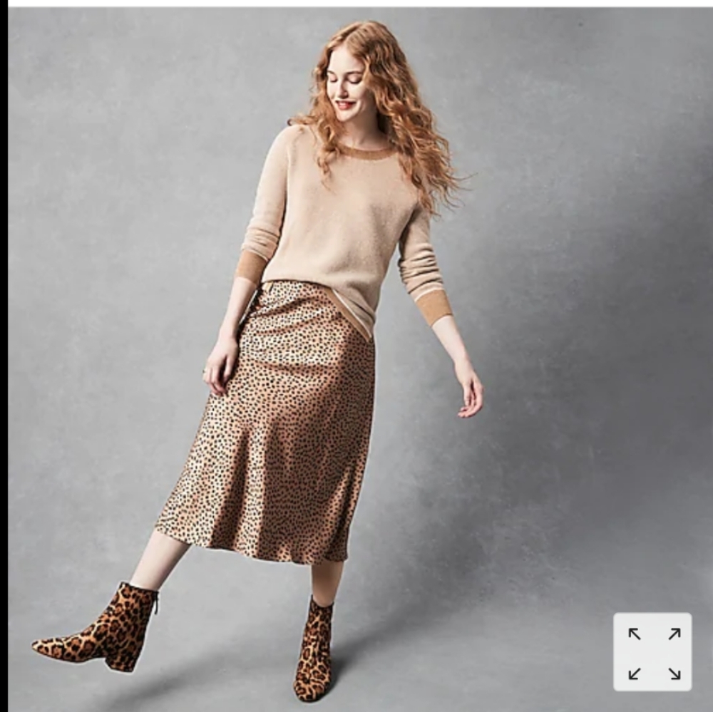 New! J.Crew Leopard Print Shiny skirt